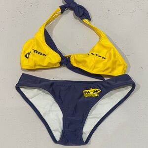 Corona Yellow and Navy Bikini Set